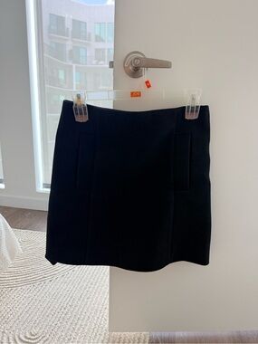Black Wool Pencil Skirt with pockets